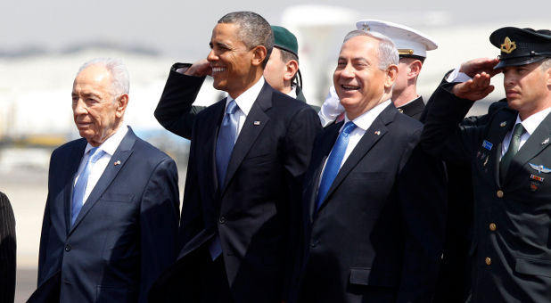 Barack Obama arrives in Israel