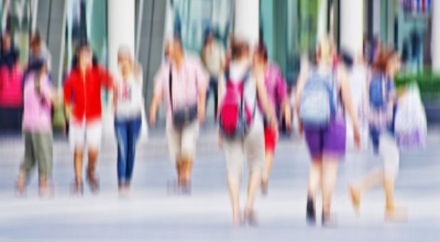 blurred people