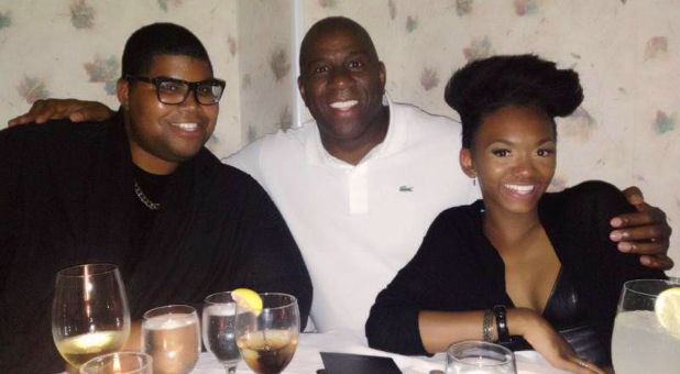 Magic Johnson with children