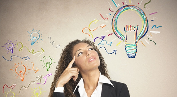 woman imagining thinking