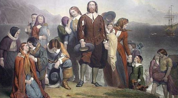 Pilgrims landing