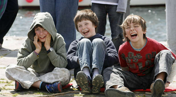Boys laughing