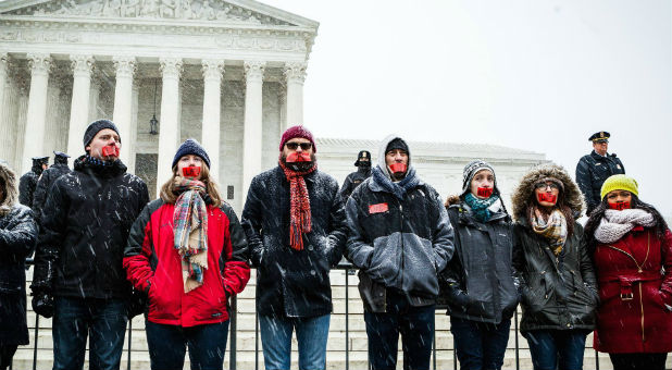 A silent siege in front of the Supreme Court
