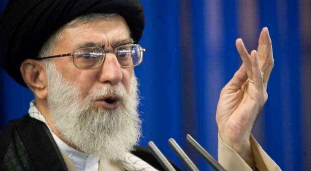 Iran's Supreme Leader Ayatollah Ali Khamenei speaks during Friday prayers in Tehran, Sept. 14, 2007.