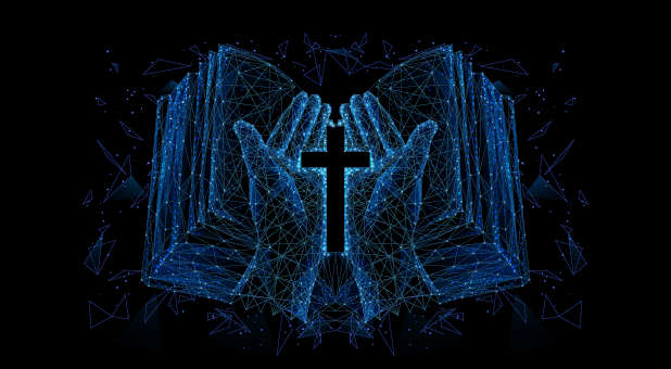 Digital Christian symbols.