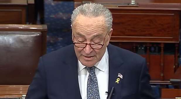 Sen. Chuck Schumer giving speech.